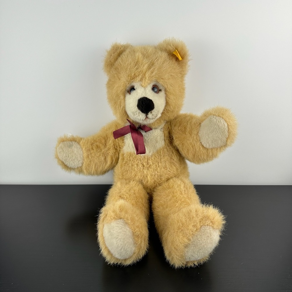 Steiff Germany Rare Squeaking Teddy Bear 14” #021053 Plush Stuffed Animal HTF
